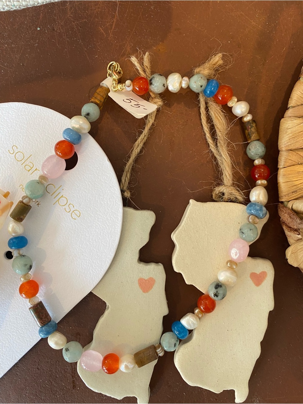 Handmade Multicolor Beaded Necklace - Natural Gemstone & Pearl Accents choker